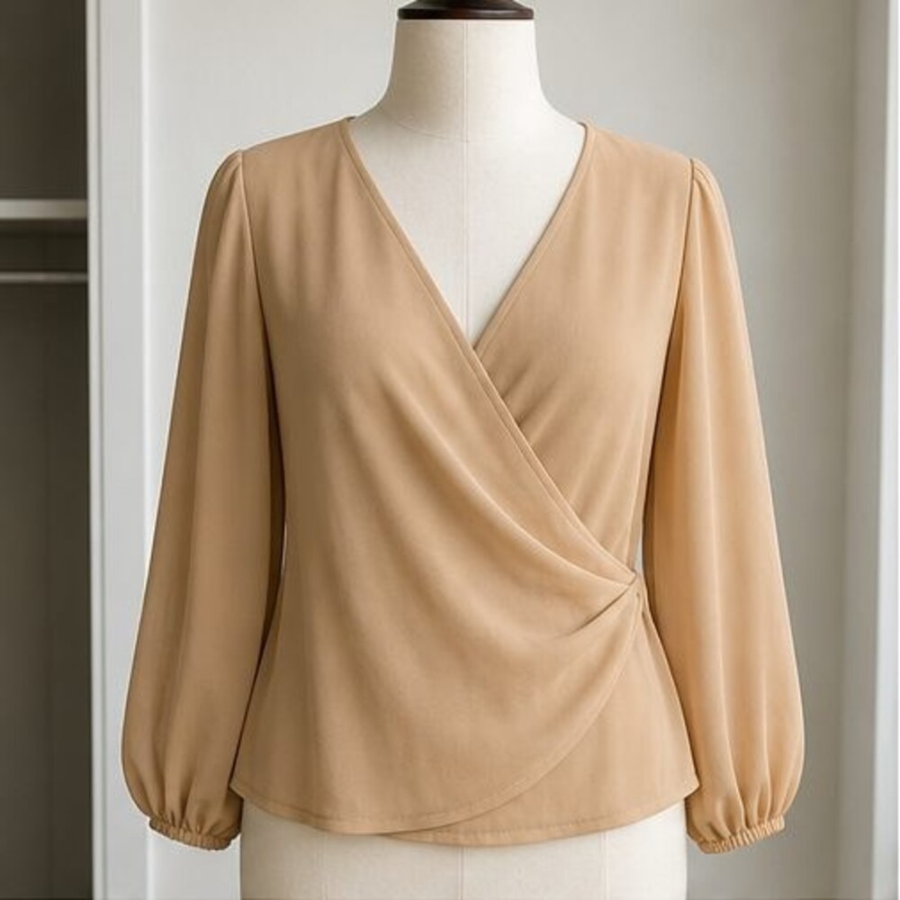 Camel Puff Sleeve Top